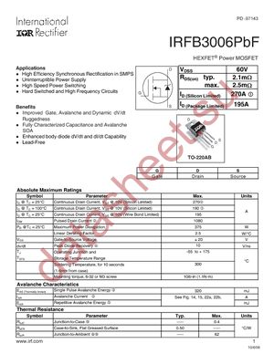 IRFB3006PBF datasheet  